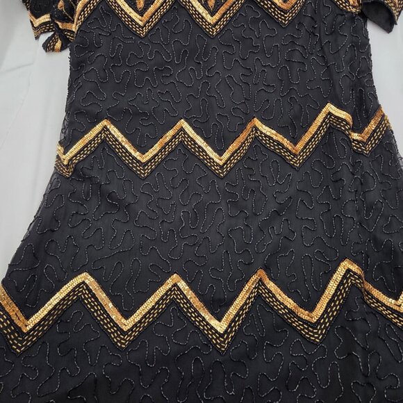 Vintage dazzling, 80's Hand-beaded masterpiece by Laurence Kazar New York! 2X - Picture 3 of 11